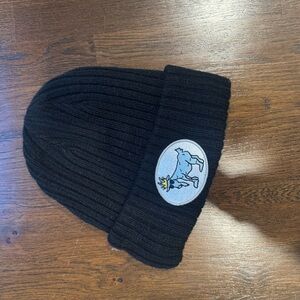 Kids GOAT Black Beanie with Embroidered Patches